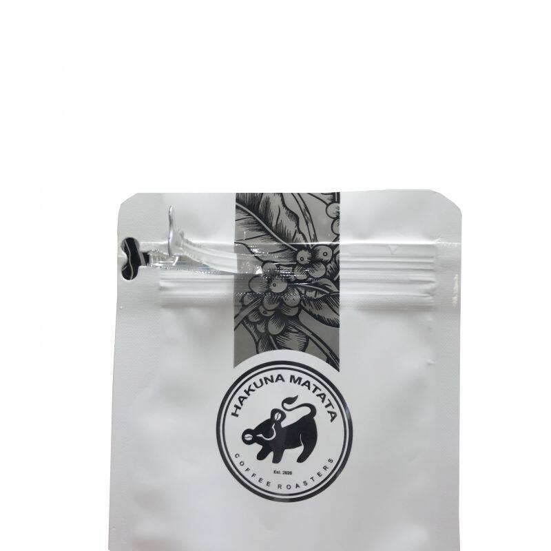 Package 12oz Resealable Box Pouch Coffee Bag With Valve Flat Bottom Zipper Spot UV Matte White Coffee Bag Food Storage Packaging