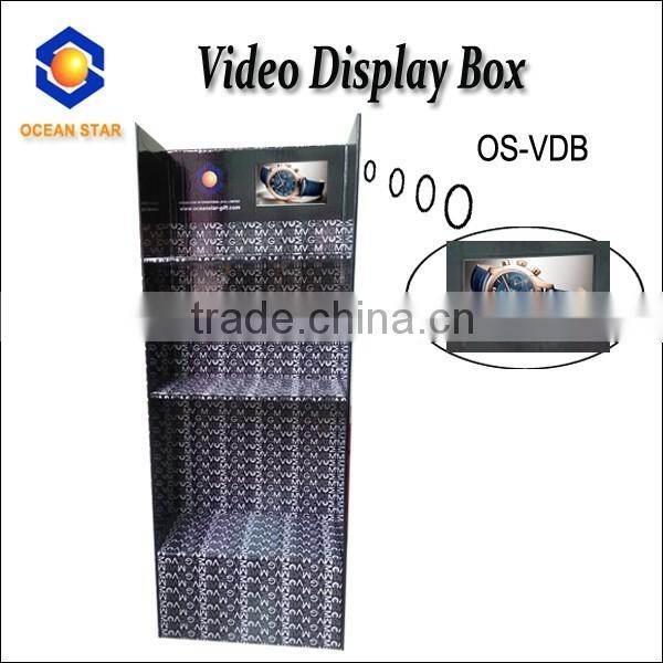 peg hooks cardboard display with lcd video player ,peg hooks cardboard display maker