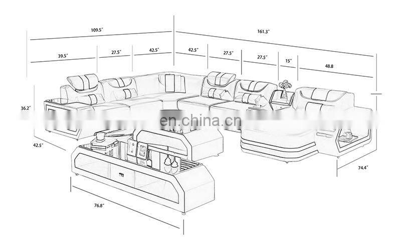modern Italian design living room furniture living room sofa set white genuine leather sofas