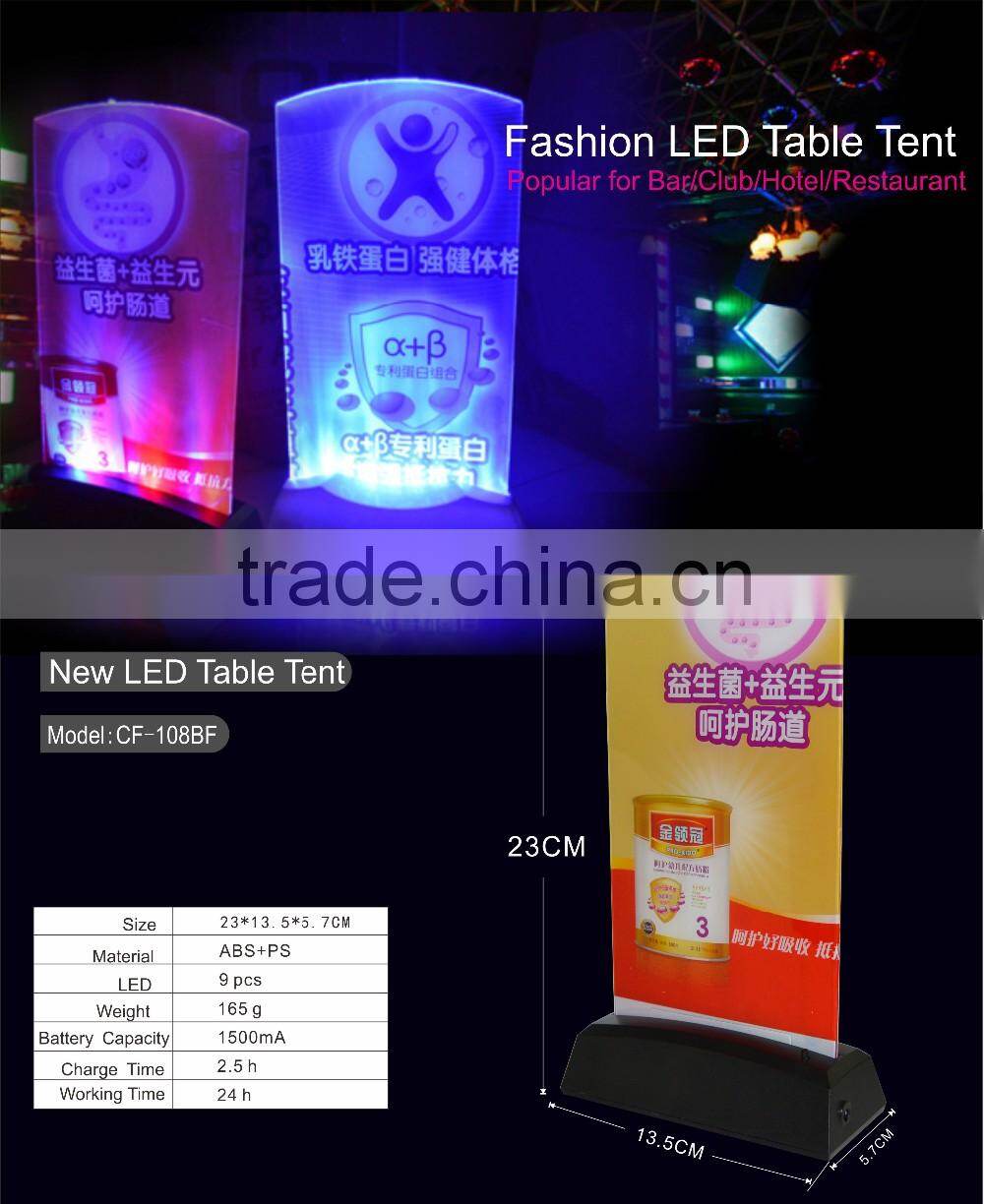 Plastic/Acrylic/ABS Material acrylic bar led menu holder