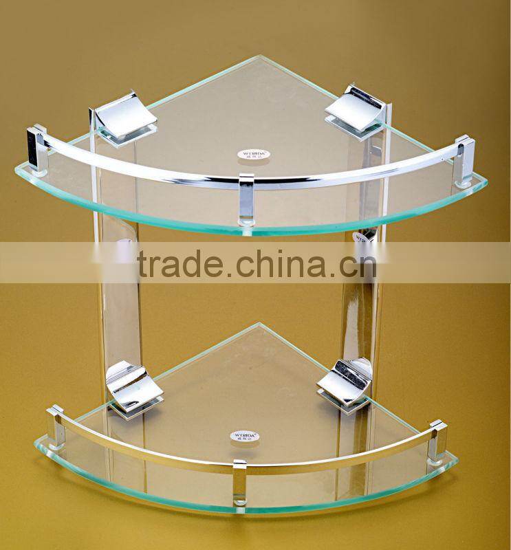 Wesda High Quality Tempered Wall Bathroom Glass Shelves C004