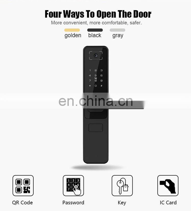 6063GB Aluminum Smart Door Lock with Barcode Scanner, Digital Password Touch Screen Door Lock, IC Card Door Locks