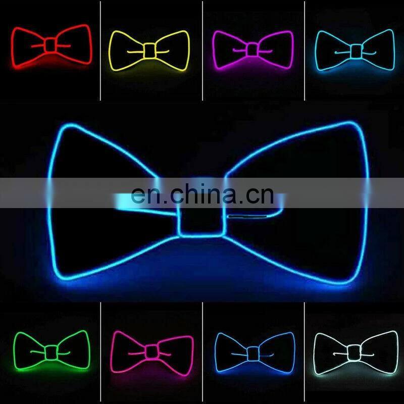 Led Light Up Bow Tie Neon Necktie Masquerade Party Luminous Bow Tie Glow In The Dark Birthday Wedding Cosplay Costume Supplies