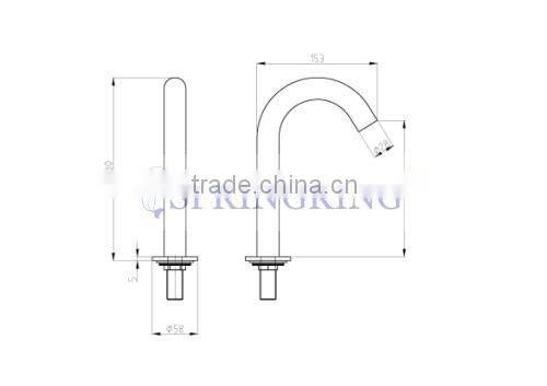 High End Brass Basin Swan Neck Faucet