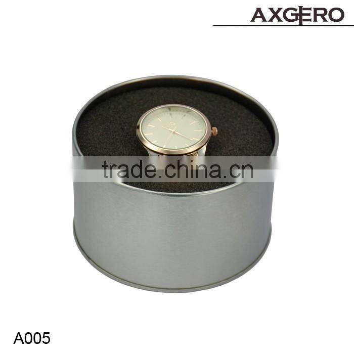 Popular Round gift boxes for watch, metal watch box packaging