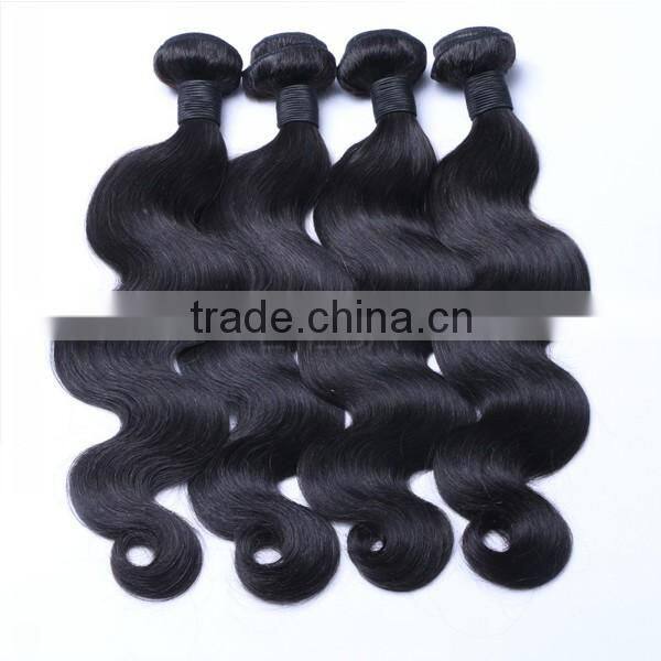 WJ001 Brazilian 100 unprocessed virgin body wave hair natural black