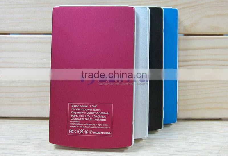 High Capacity 10000mAh Mobile Solar Charger for iPad 3/4/mini