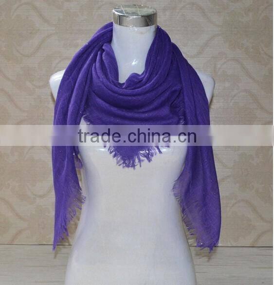 New Design Ladies Fashion Tassel Cotton Glitter Muslim Hijab Square Scarf