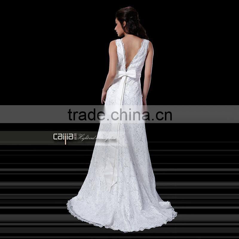 Blackless Classical Lace Grecian Style Wedding Dresses