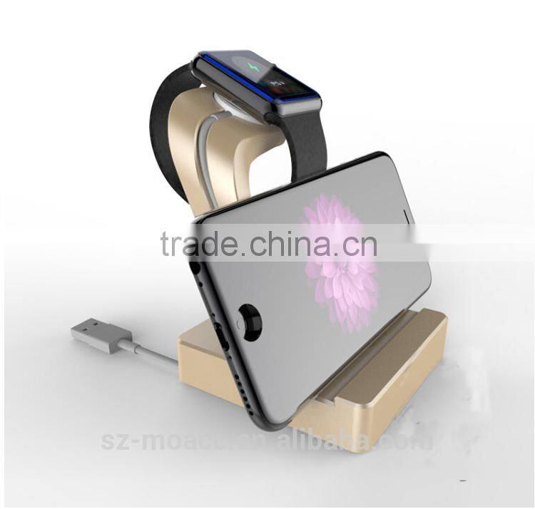 2015 New design high quality Aluminium Alloy Watch stand for apple watch,2 in 1 stand for Apple Watch 38/42mm