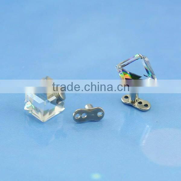 Top beautiful stone titanium base implant piercing microdermal body jewelry