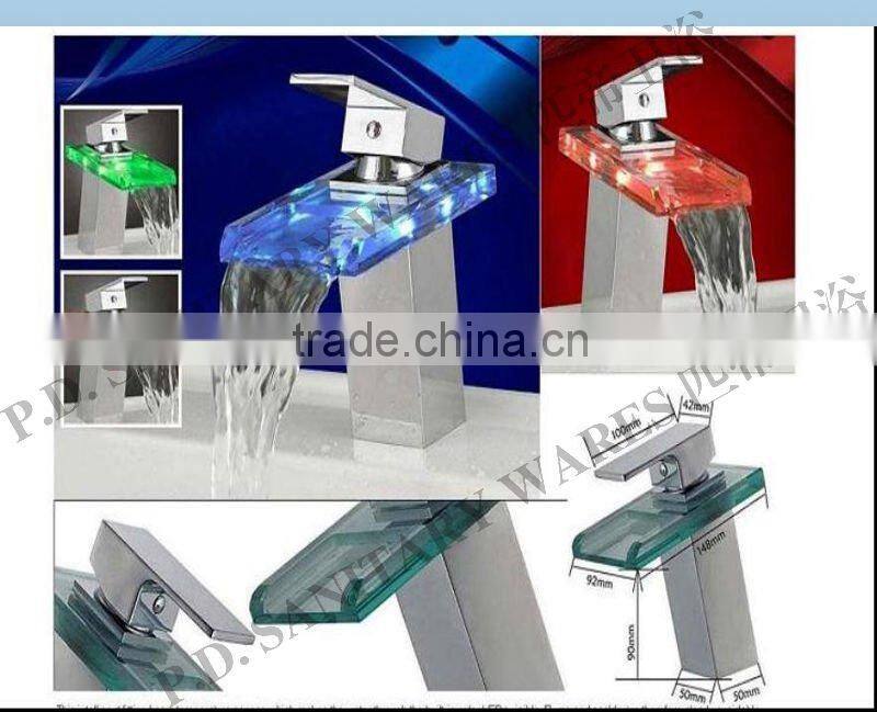 LED glass faucet