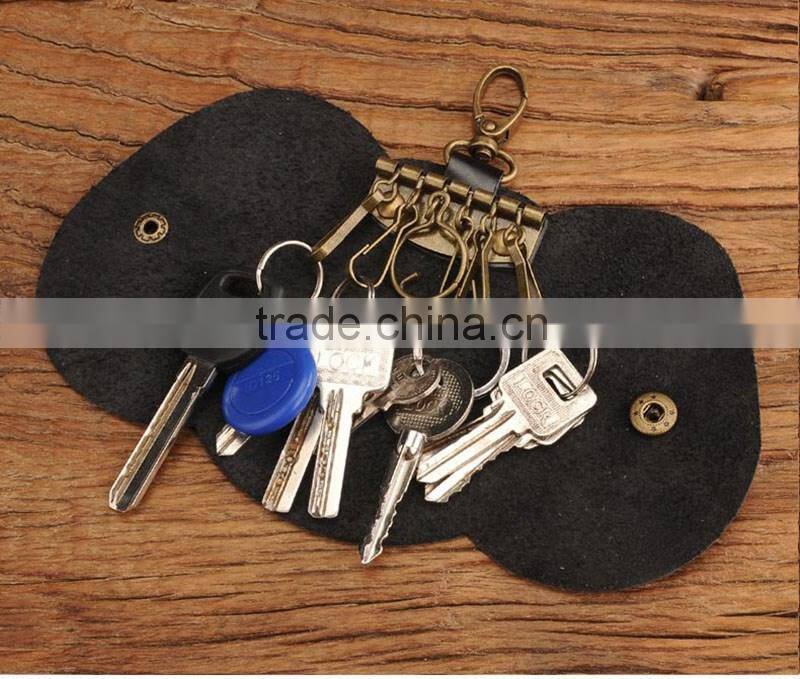 Lovely cowhide leather key holder 2016 new arrival