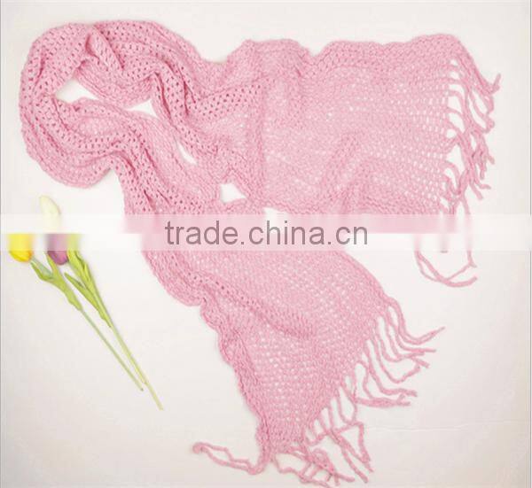 latest design colorful shred knitting scarf for girls