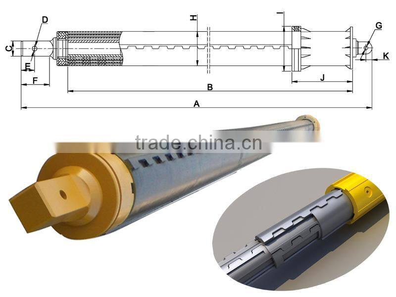 Rotary drilling machine Liebherr LB 20 kelly bar