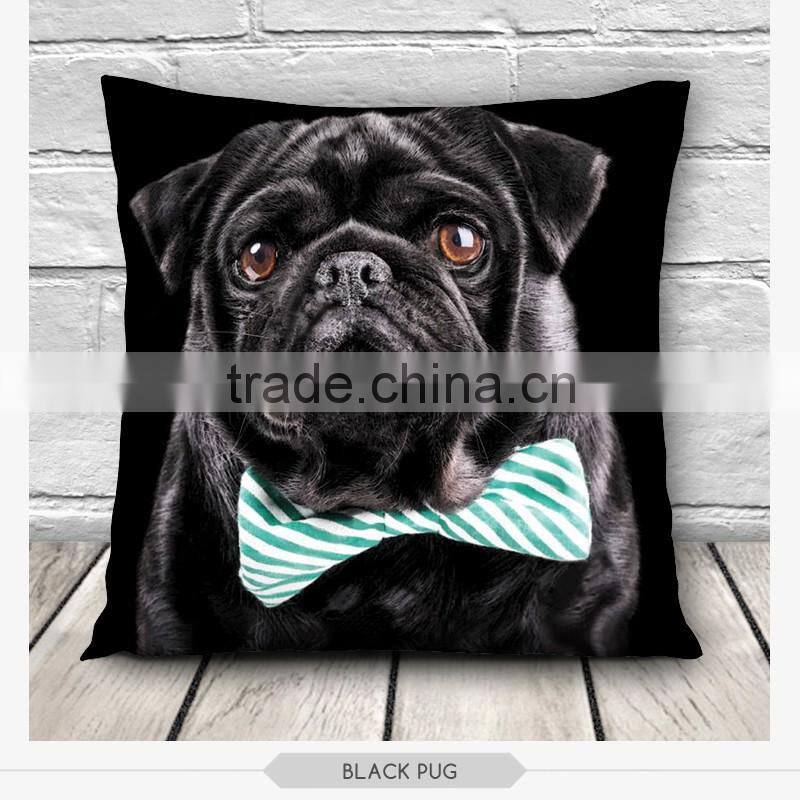 high quality fashion pug dog design 3d digital print pillowcases fullprint decorative throw pillow covers seat cushion Cover