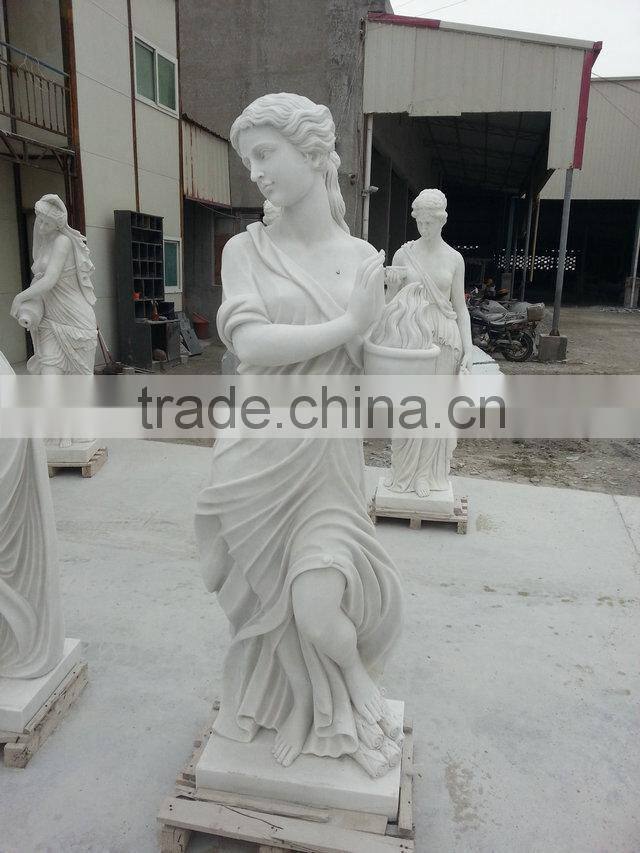 Hand-Crafted Season Female Stone Statue