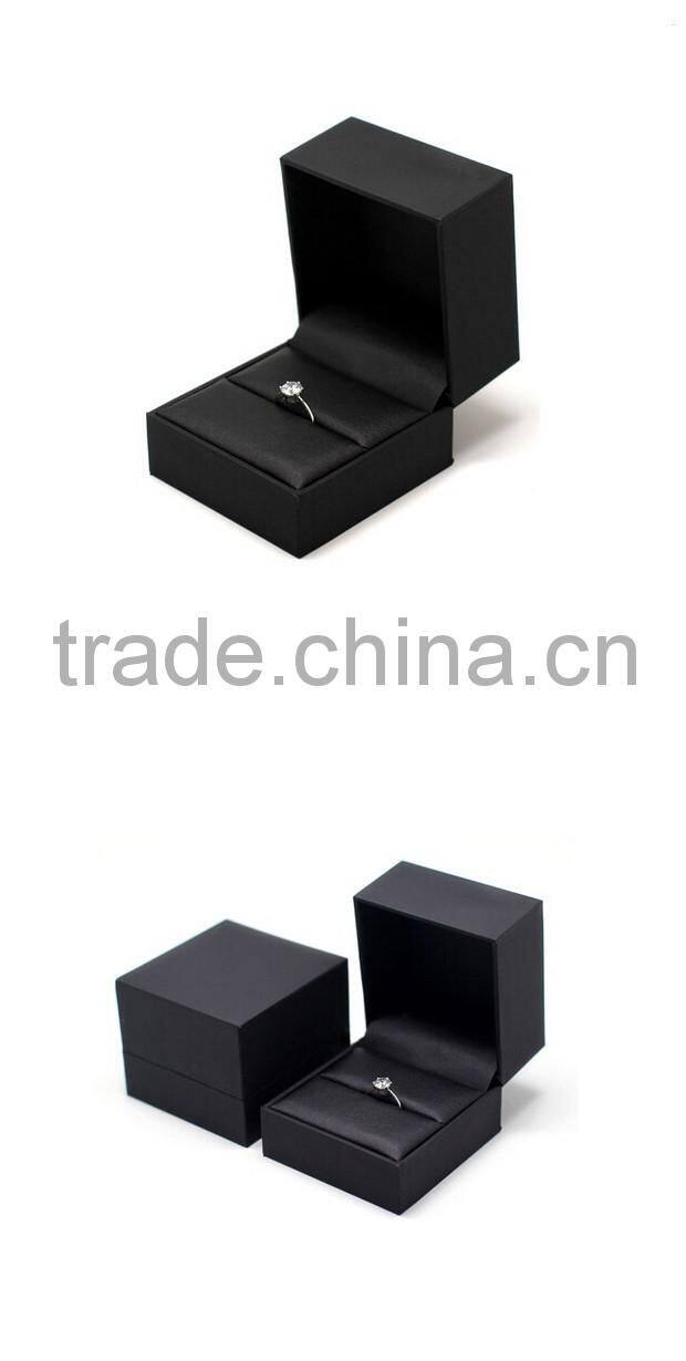Custom Luxury Black Decorative Leather Ring Box
