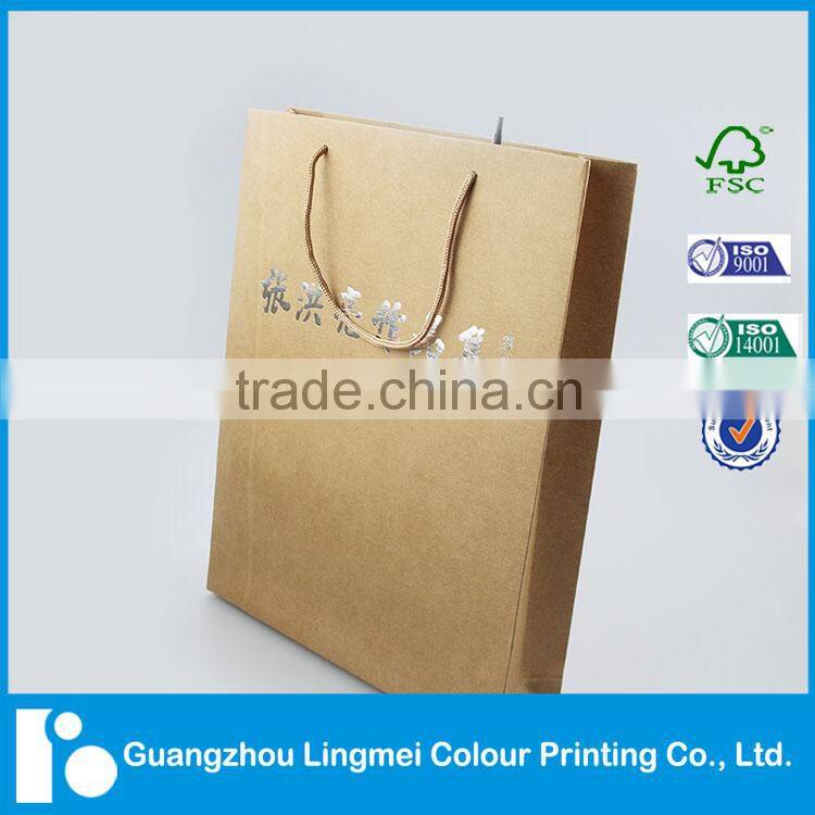 2016 Cheapest Top Quality Luxury Gift Paper Bag Printing ,Shopping Brown Paper Bag,Custom Kraft Paper Bag with Handle