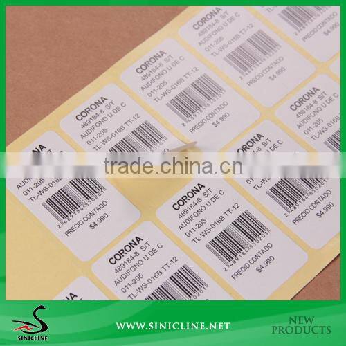 Sinicline Art Paper Barcode Sticker Roll For Box Sealing/Goods
