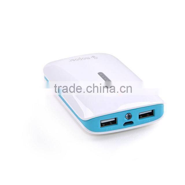 100% real capacity 2015 7800mAh portable power banks with dual USB output port