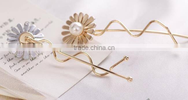 new fancy decorative flower beaded hair bobby pins hair clip
