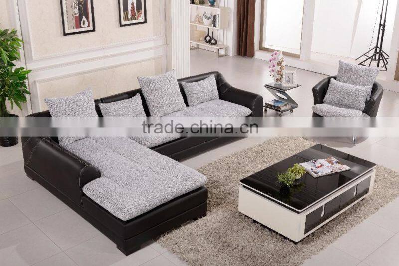 Modern Cow leather Home used black High Quality Promotion Living Room Furniture AL706-1