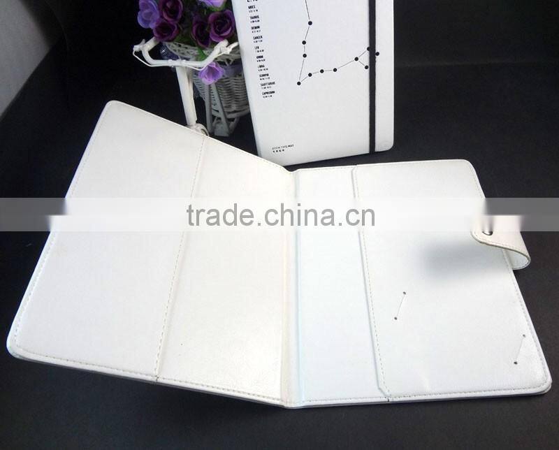 white pu custom logo printed a5 diary cover