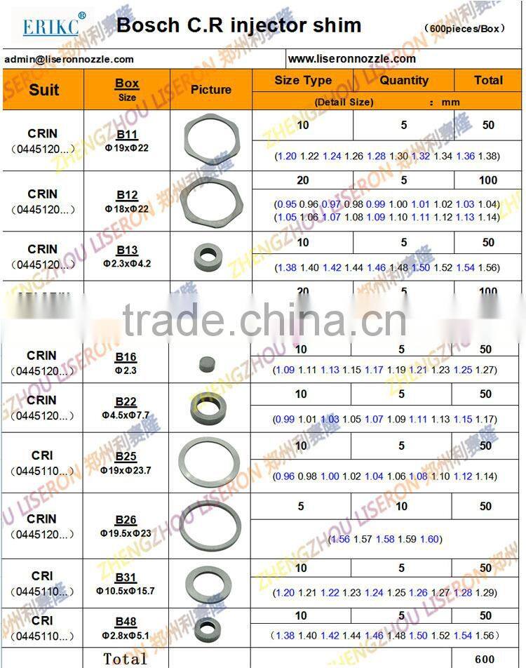 high quality gasket seat and common rail shims for fuel injector,guaranteed denso nozzle adjusting shim with car injector