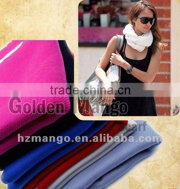 Classic 100% mercerized wool solid color scarf and shawl