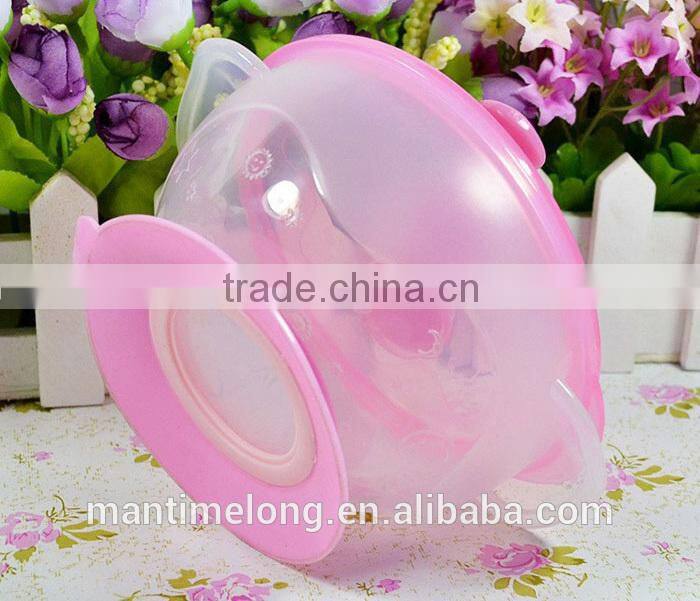 sucker bowl skid baby special suction wall bowl binaural bowl with cover and spoon 3 colors optional