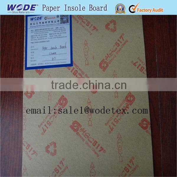 Eco-friendly paperboard for insole for shoe