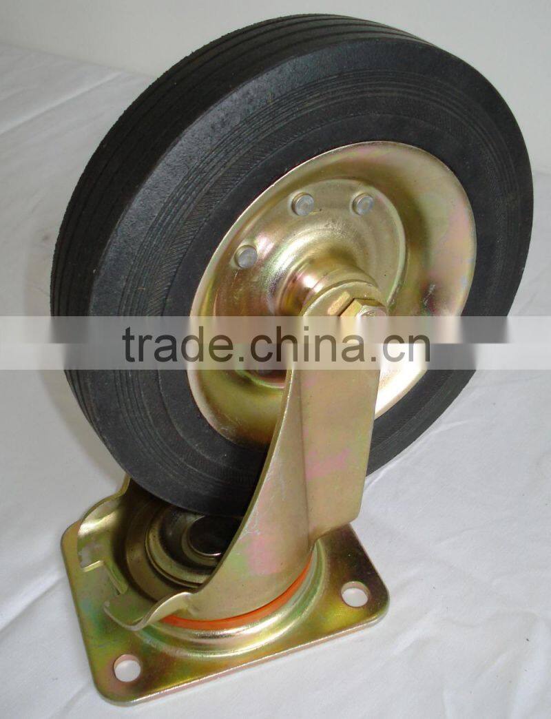 8" 200mm swivel rubber wheels for trash bins