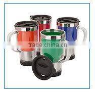 Rubber Ribbed Stainless Steel Custom Coffee Mugs