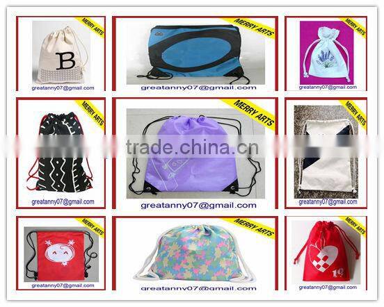2015 new design advertising decoration fabric drawstring bag cloth drawstring bags drawstring trash bag with good quality