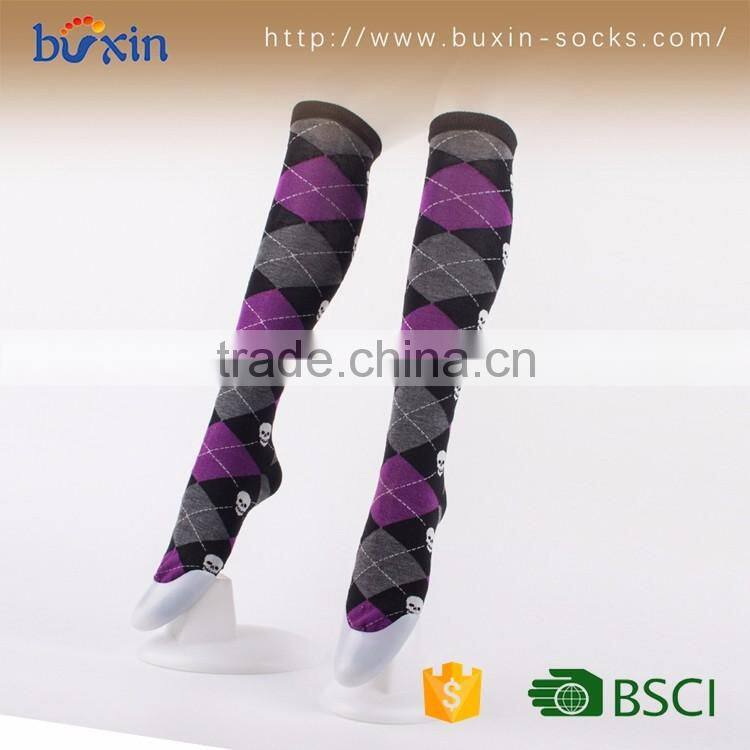 BX-K-001 hot wholesale young woman boy teen girl cartoon compression knee high tube sock factory cartoon tube socks