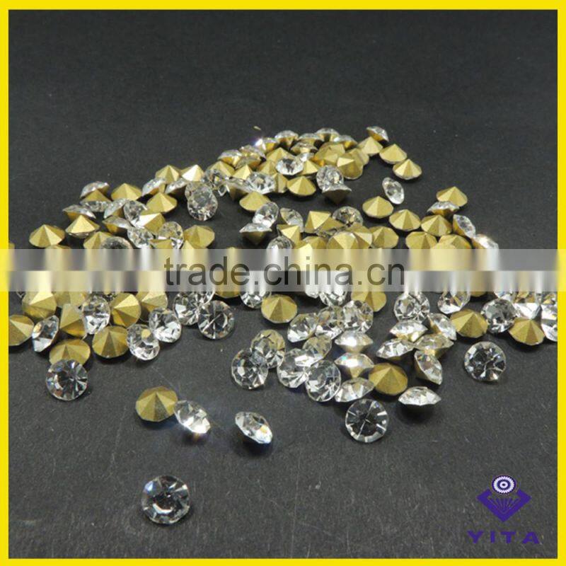 china SS24 white glass chatons gem stone for rhinestone t shirt