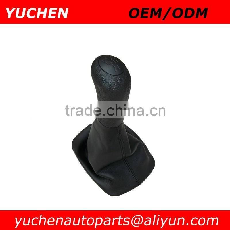 YUCHEN 23mm Car Shift Gear Knob For VW Mk4 Golf Add Black Leather Boot For Skoda Octavia I 1 U Auto Spare Parts Accessories
