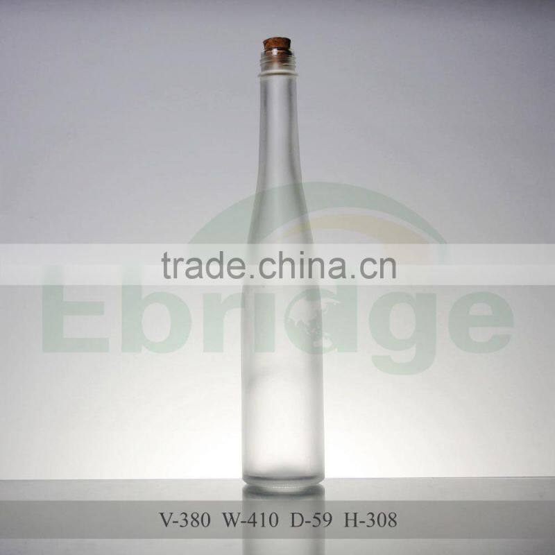 380ml clear tall glass ice wine drinking bottle