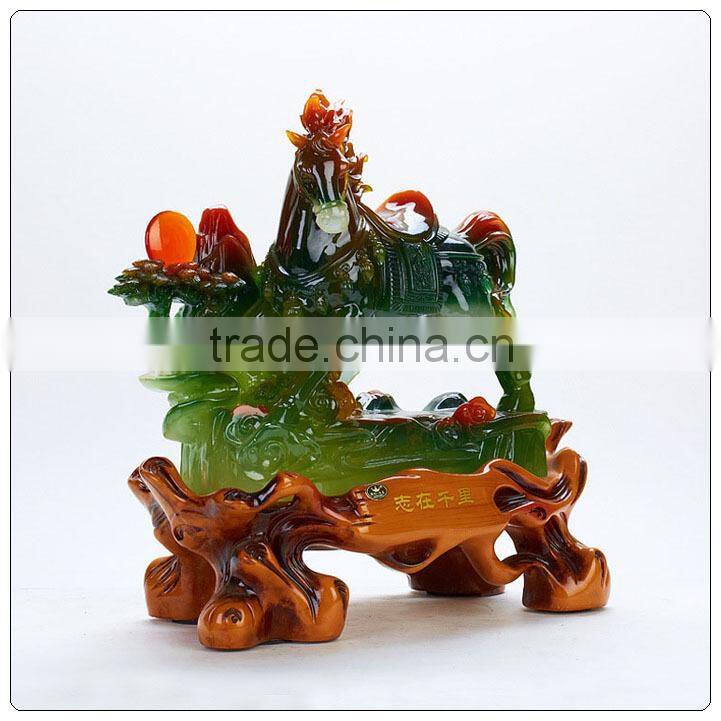 Jade color resin horse staute , chinese zodiac statue,horse ornament