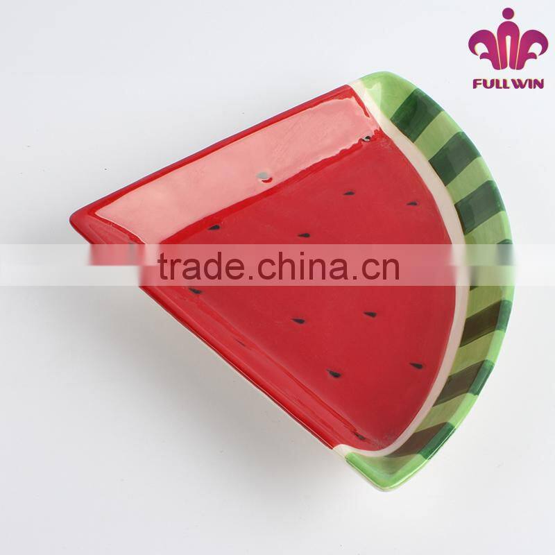 Cheap bulk ceramic triangle plate with watermelon