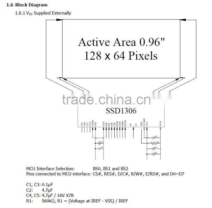 0.96 inch Oled 128 * 64 yellow blue highlight industry preferred screen manufacturers selling