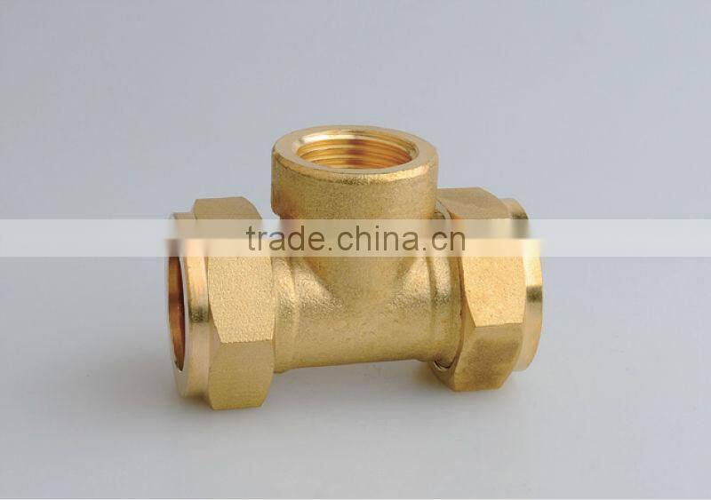 china supplier High Quality Fitting Connector Brass Compression Male Tee For Copper Pipe