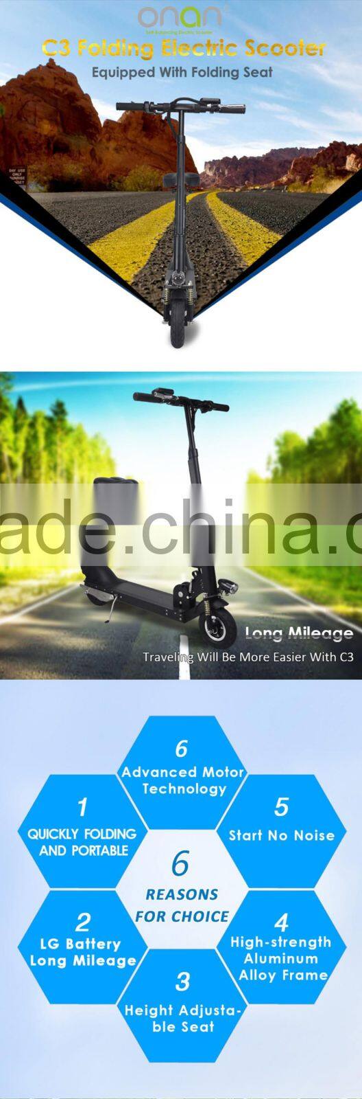 Confortable Folding Electric Scooters with Seat