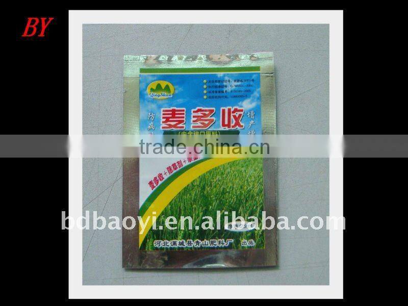 three side seal PET/VMPET/PE laminated plastic packaging bags for fertilizer