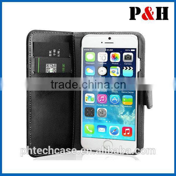 For iphone 6 leather case card slot flip leather PU case wholesale phone case