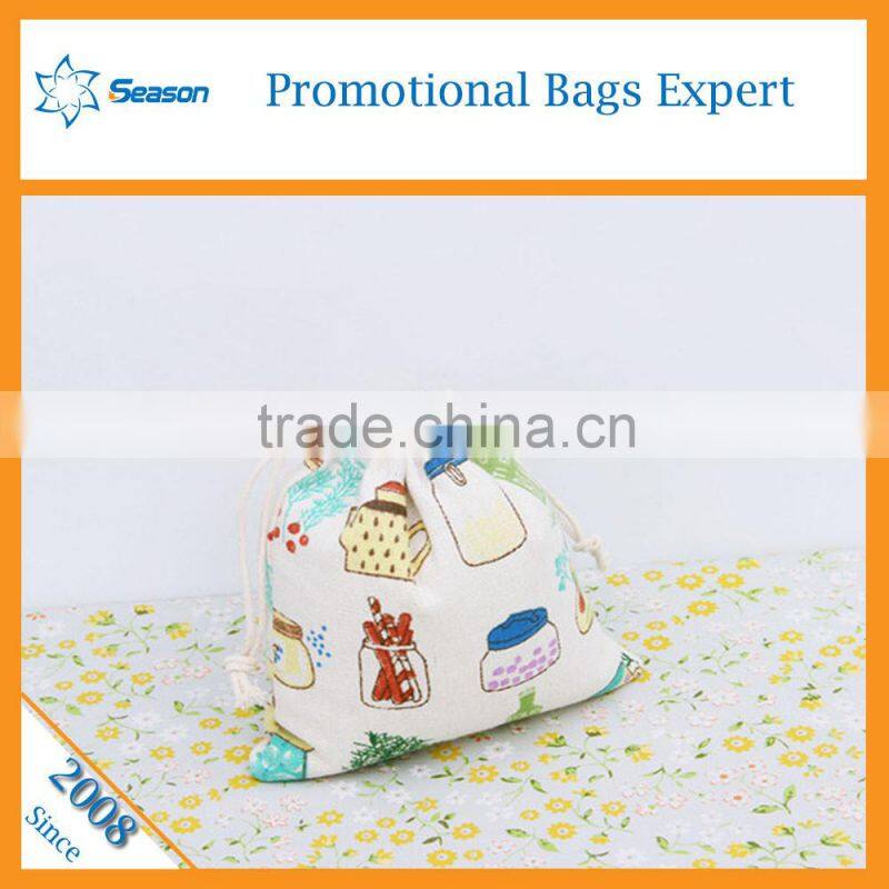 Factory price oem production canvas cotton drawstring bag for packing storage