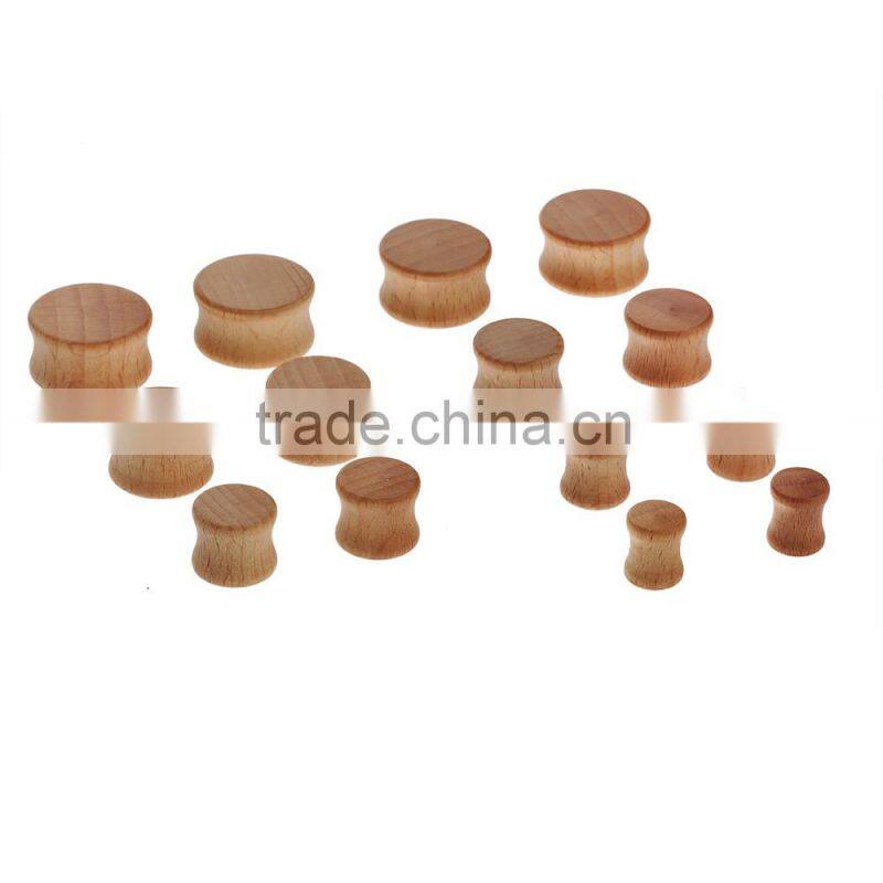 7 Pairs Organic Wood Saddle Plug Ear Plug Earlet Flesh Tunnel - Available in Size 8mm - 20mm
