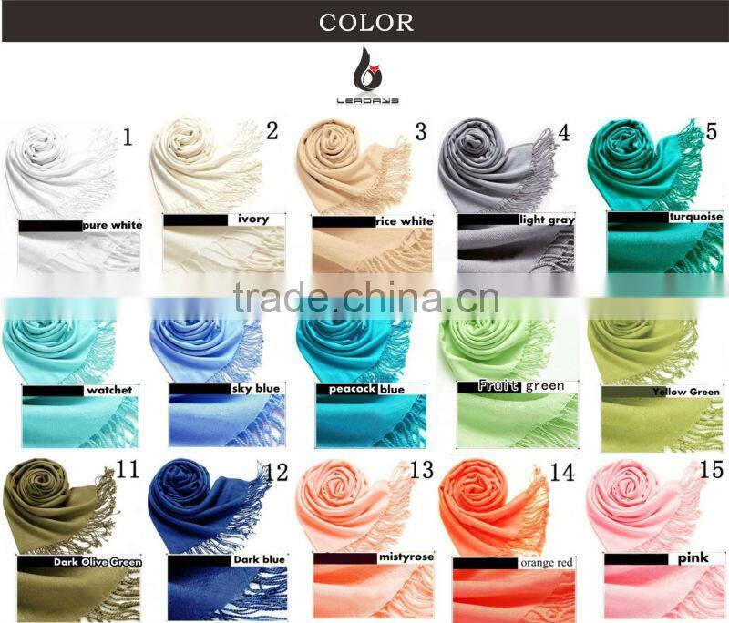 fringe Plain solid color pashmina shawl, scarf shawl