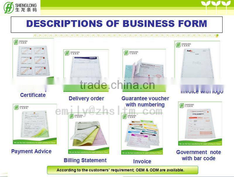 (PHOTO) 4-ply color paper with bar code sales order